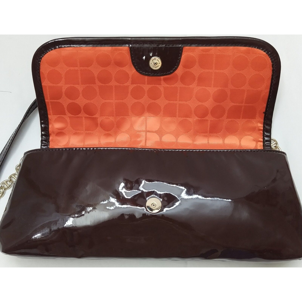 Kate Spade New York Orange Brown Patent Leather Chain Strap Hobo Shoulder Bag - Picture 9 of 16